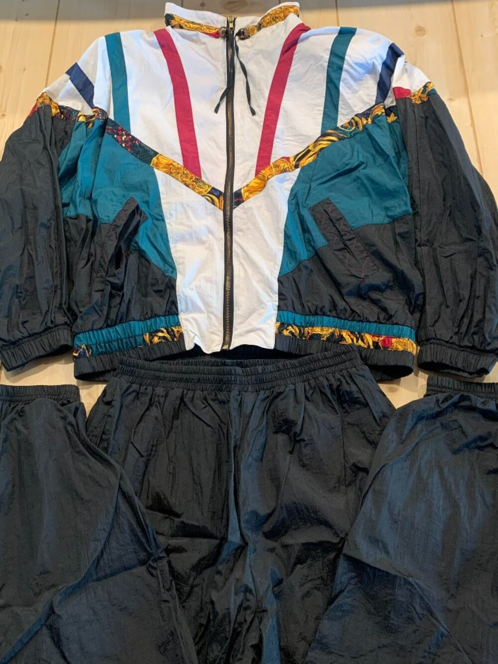 Vintage 90s River Edge Sport Windbreaker & Pants Set Tracksuit Retro Women's L